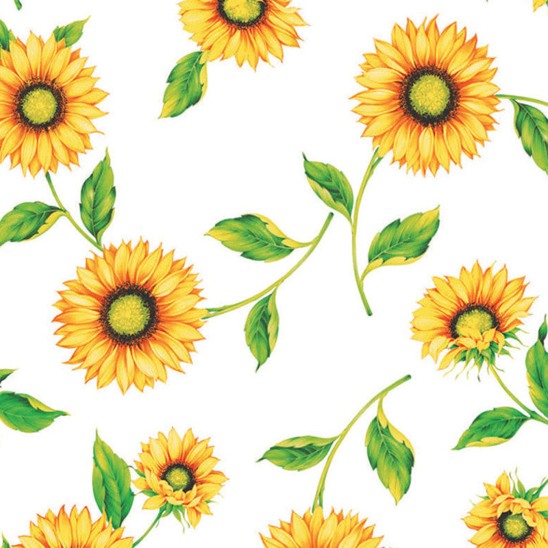 Solsikkedrøm, klar plastduk – Gjennomsiktig voksduk med trykk