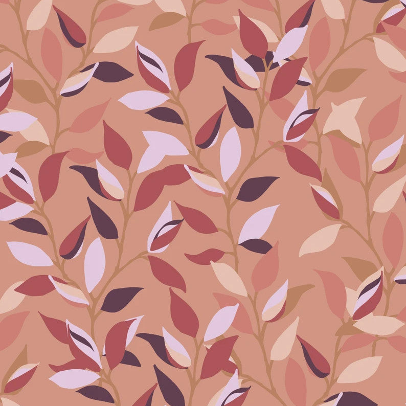 LEAVES Terracotta - Notes by Susanne Schjerning - akrylduk med antiskli