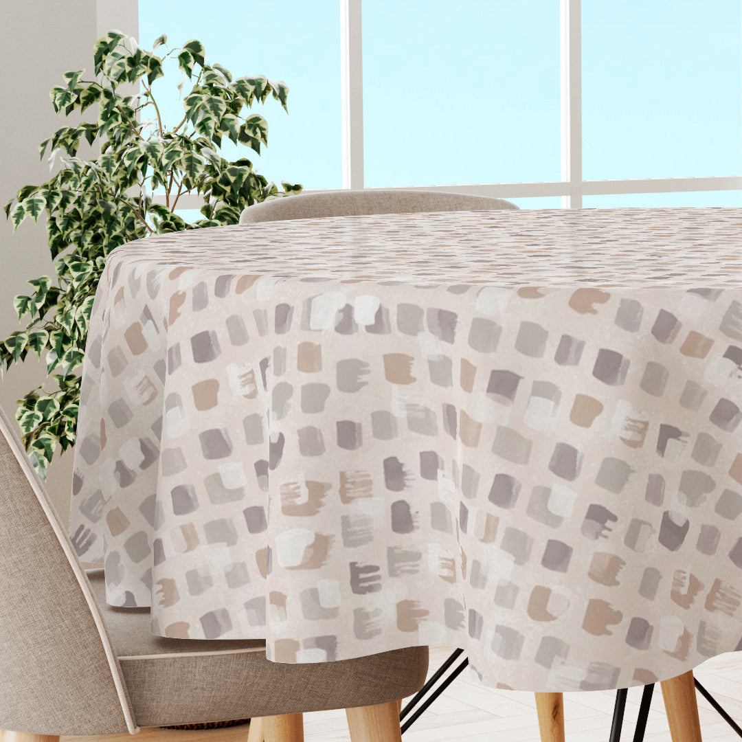 Leonor Beige – Ekstra bred voksduk, 180 cm, rund