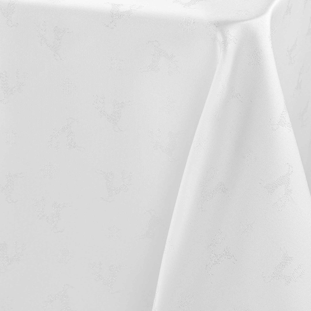 Les Rennes Metallic Hvit 140 x 250 cm, rektangulær juleduk, nærbilde