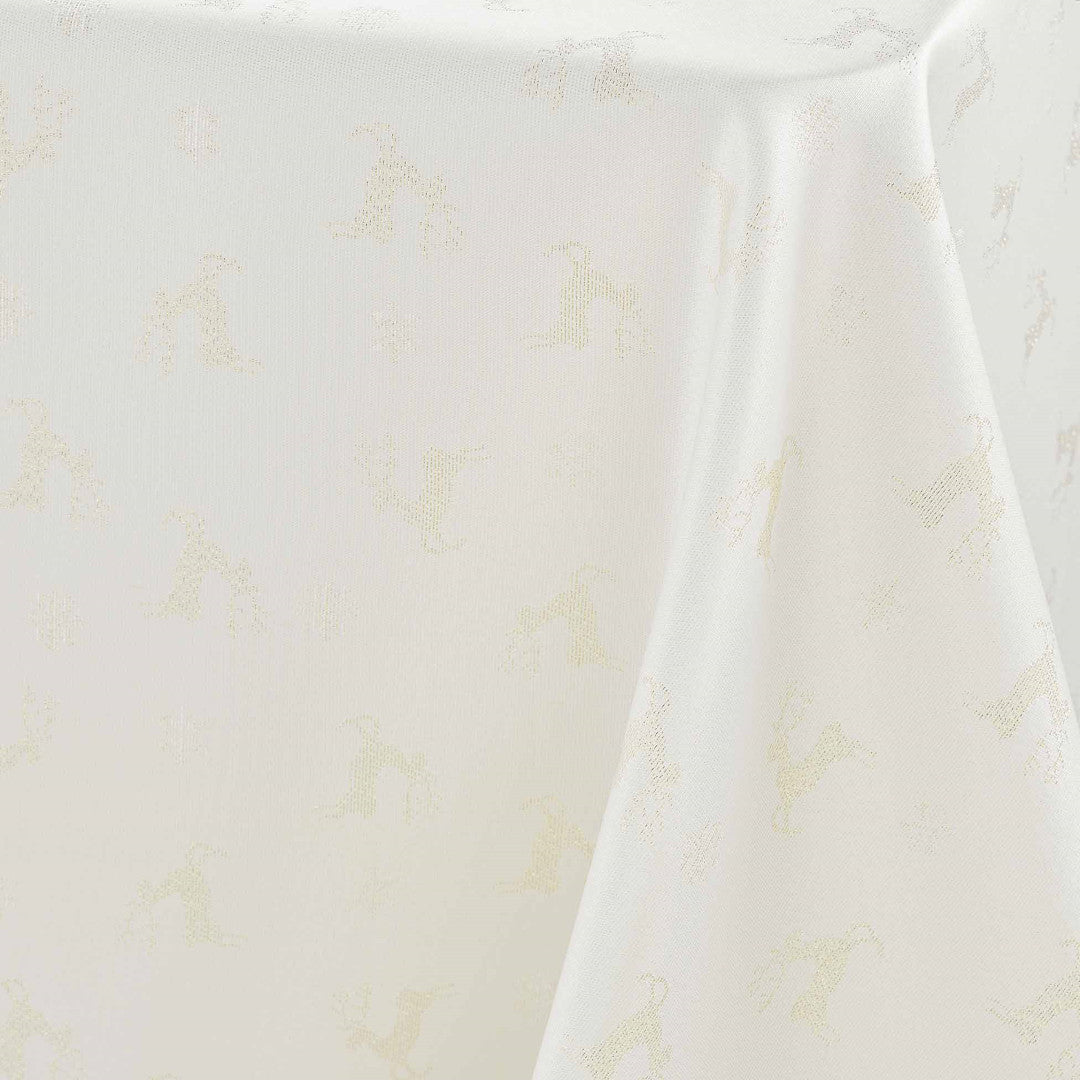 Les Rennes Metallic Natural 140 x 250 cm, rektangulær juleduk, nærbilde