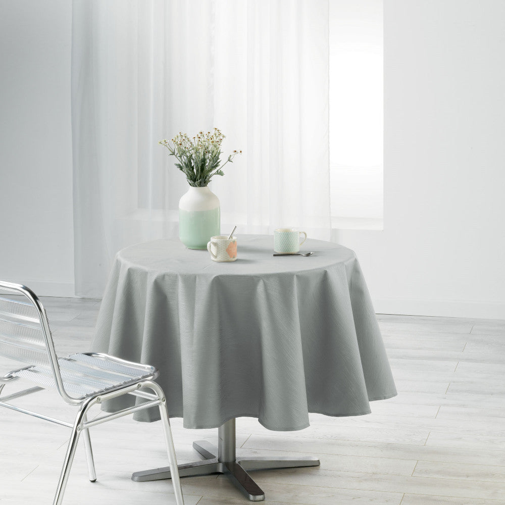 Liany Grå Ø 180 cm, rund ensfarget duk med flekkavvisende behandling