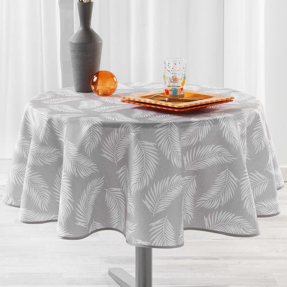 Lifette Grey Ø 180 cm, rund bordduk med flekkavvisende behandling