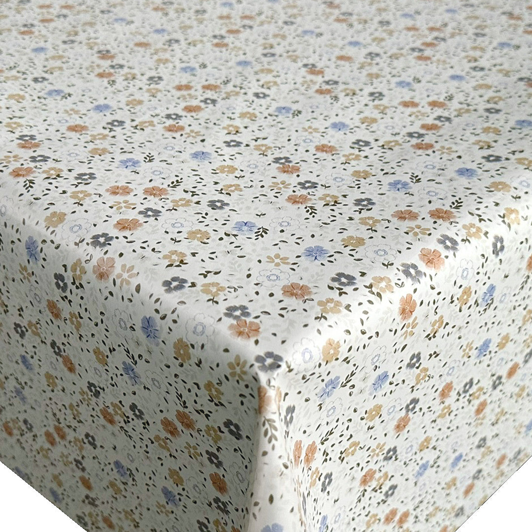 Little Flowers Hvit – PVC-fri voksduk med små blomster