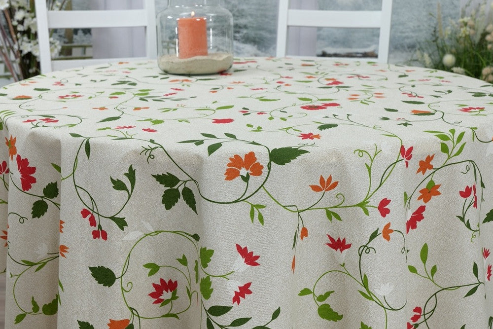 Manet, rund akrylduk med ville blomster