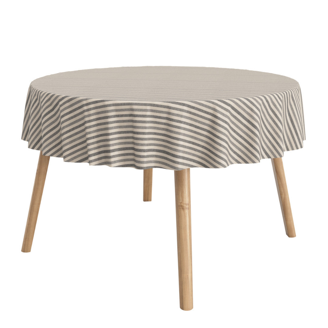 Miljøbilde med rund akrylduk – Marché Striber Grå