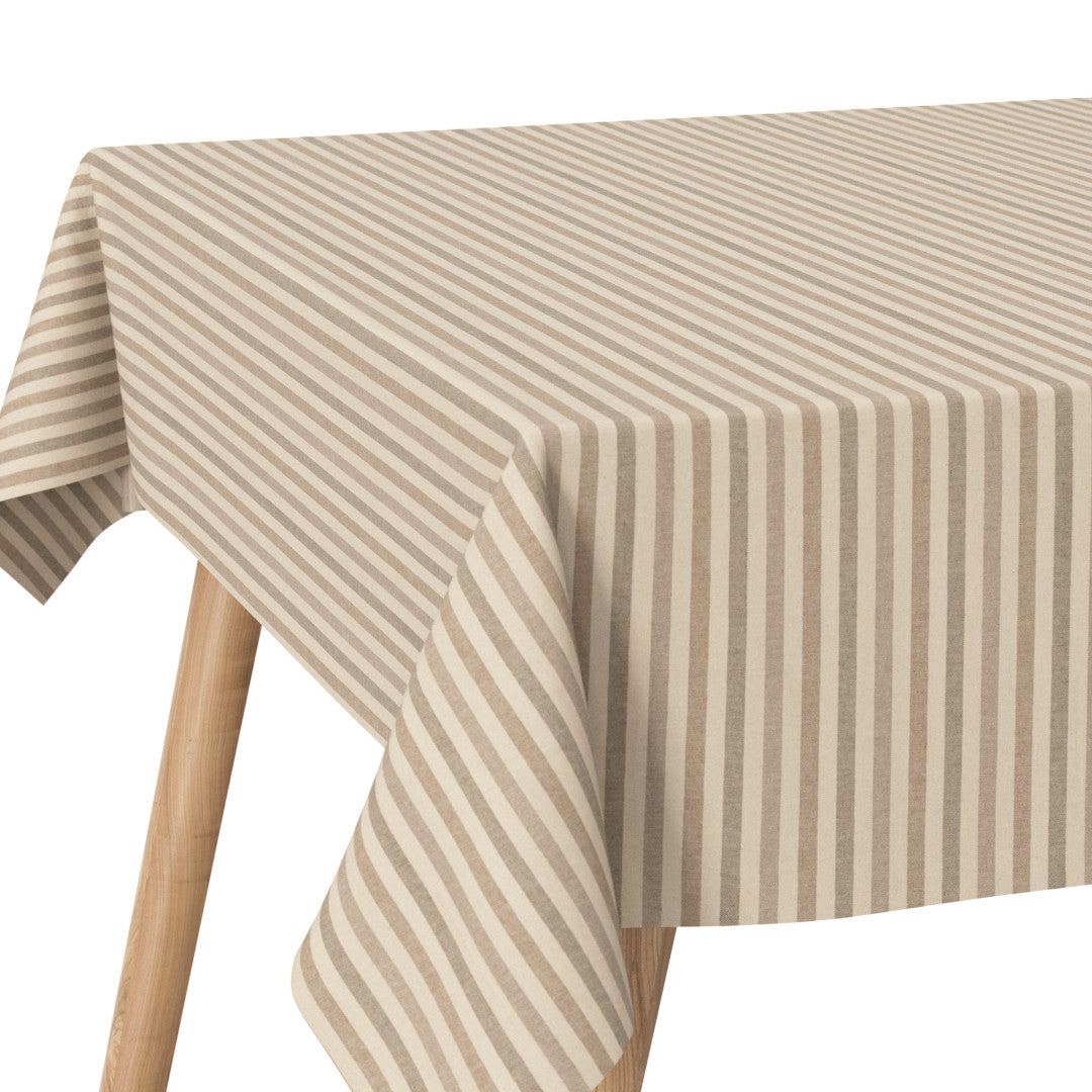 Marché Striber Sand – Hjørne av akrylduk i linlook
