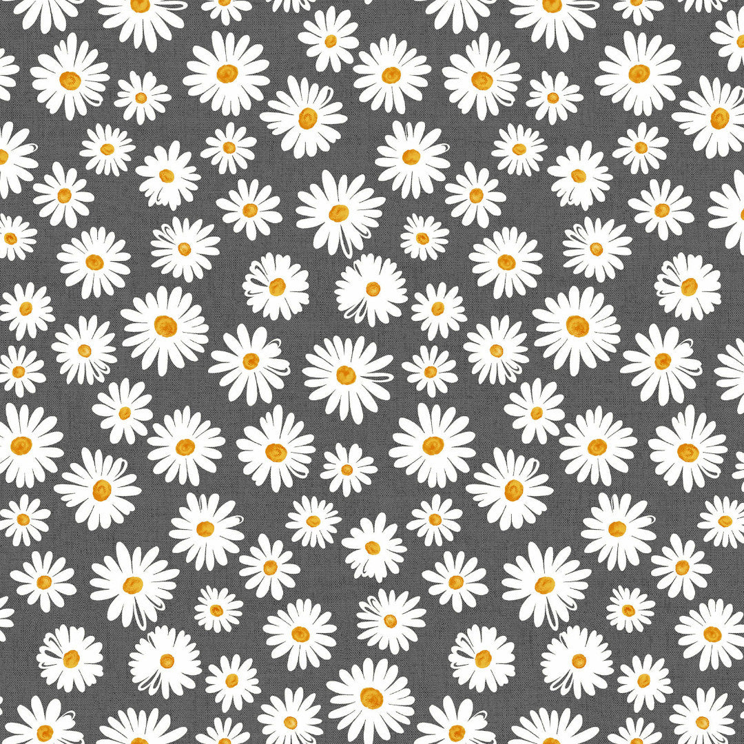 Margarita Antrasitt – Akrylduk med prestekrager og grå bunn