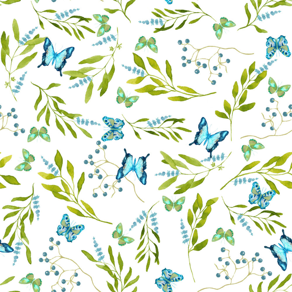 Mariposas Azul – Vakker akrylduk med blå sommerfugler