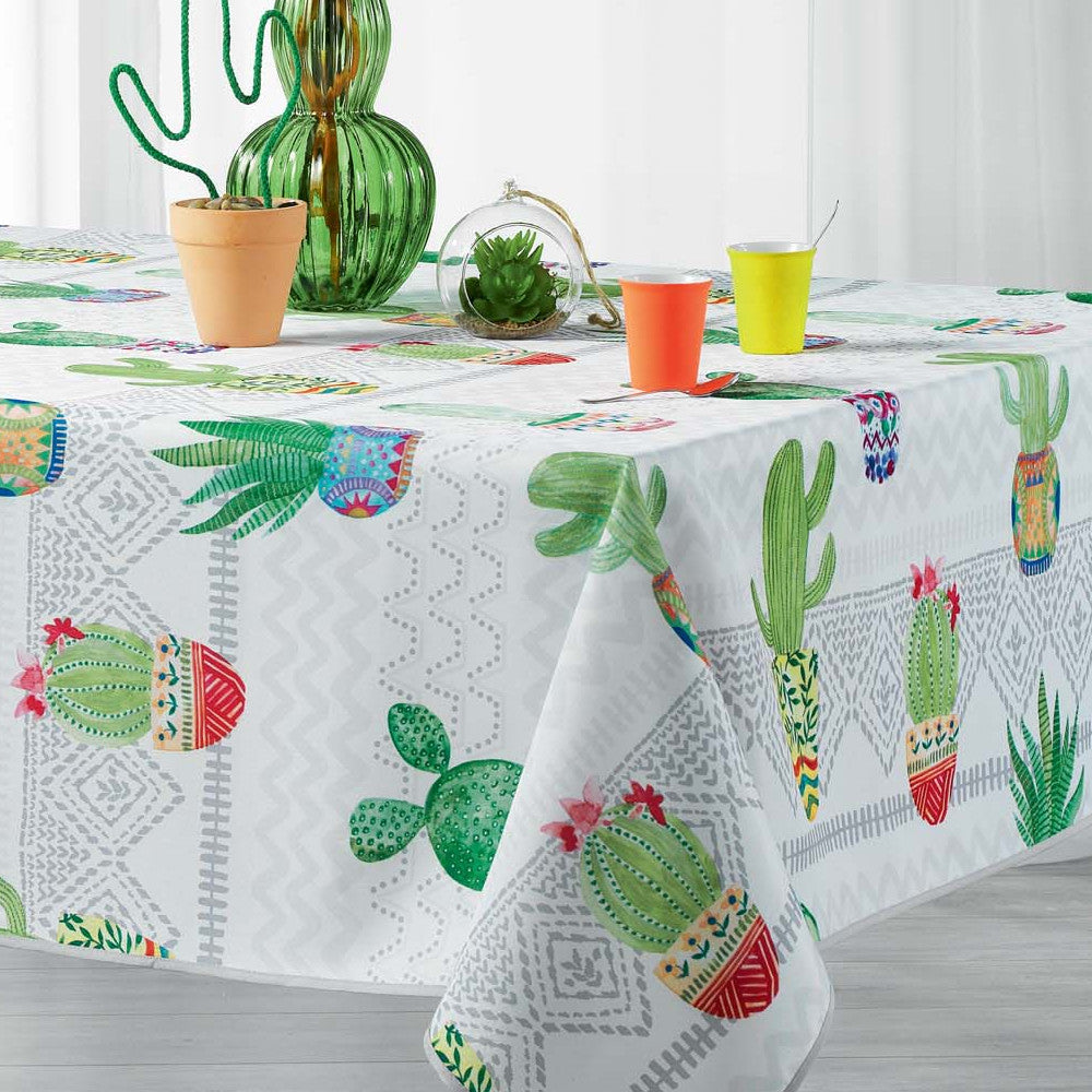 Melocactus White, bordduk med flekkavvisende behandling, 150 x 240 cm