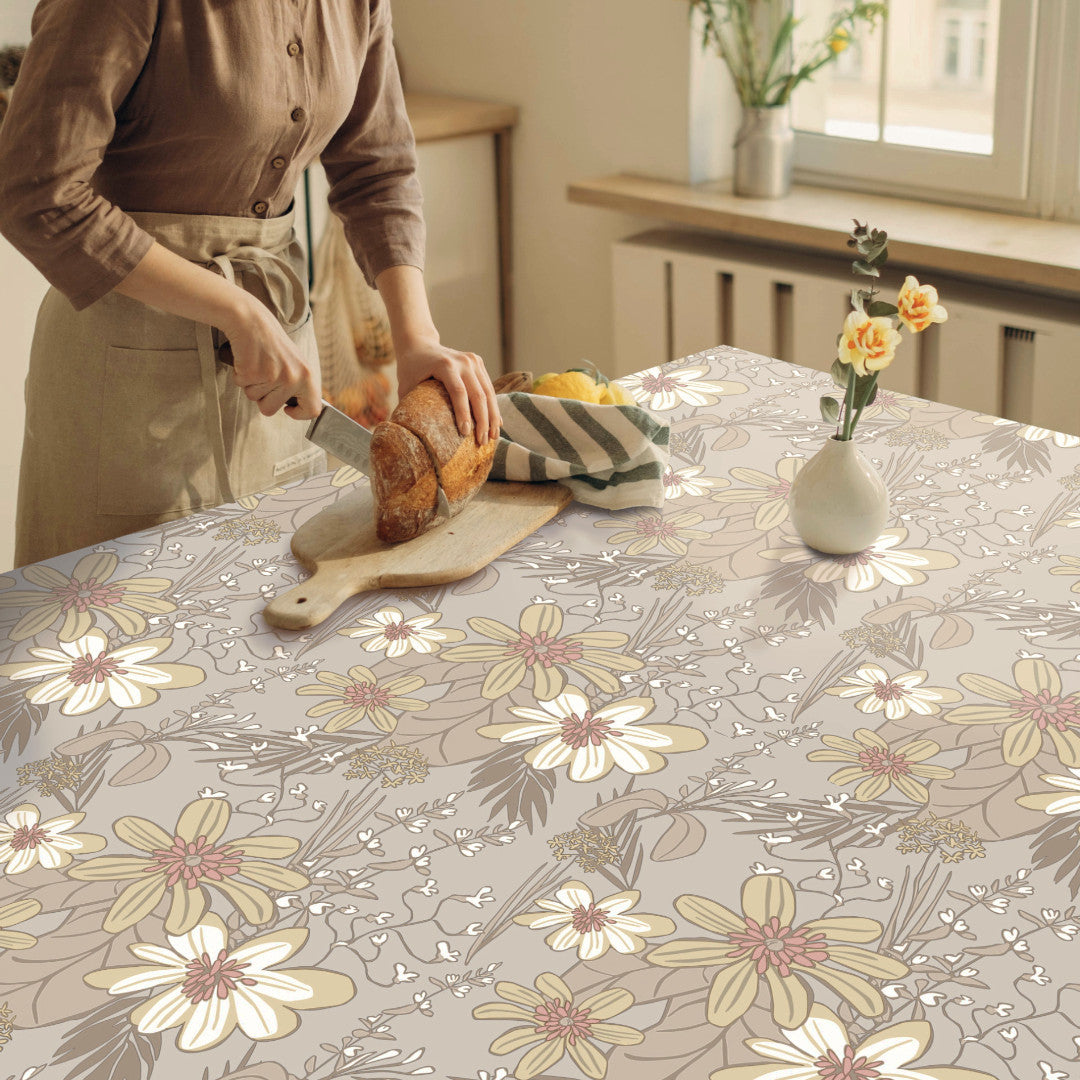 Miljøbilde med Violeta Pastel - Voksduk med blomster i pastellfarger