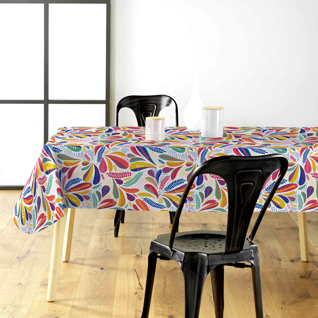 Minima Multico – Voksduk med fargerikt retroblad-mønster
