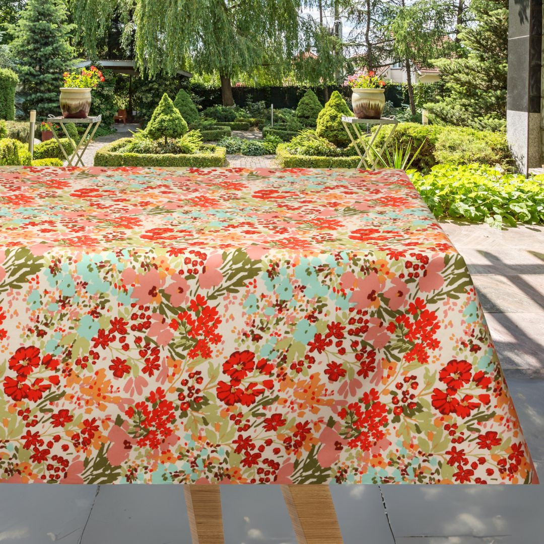 Molly - Akrylduk med sommerblomster - 155 cm bred