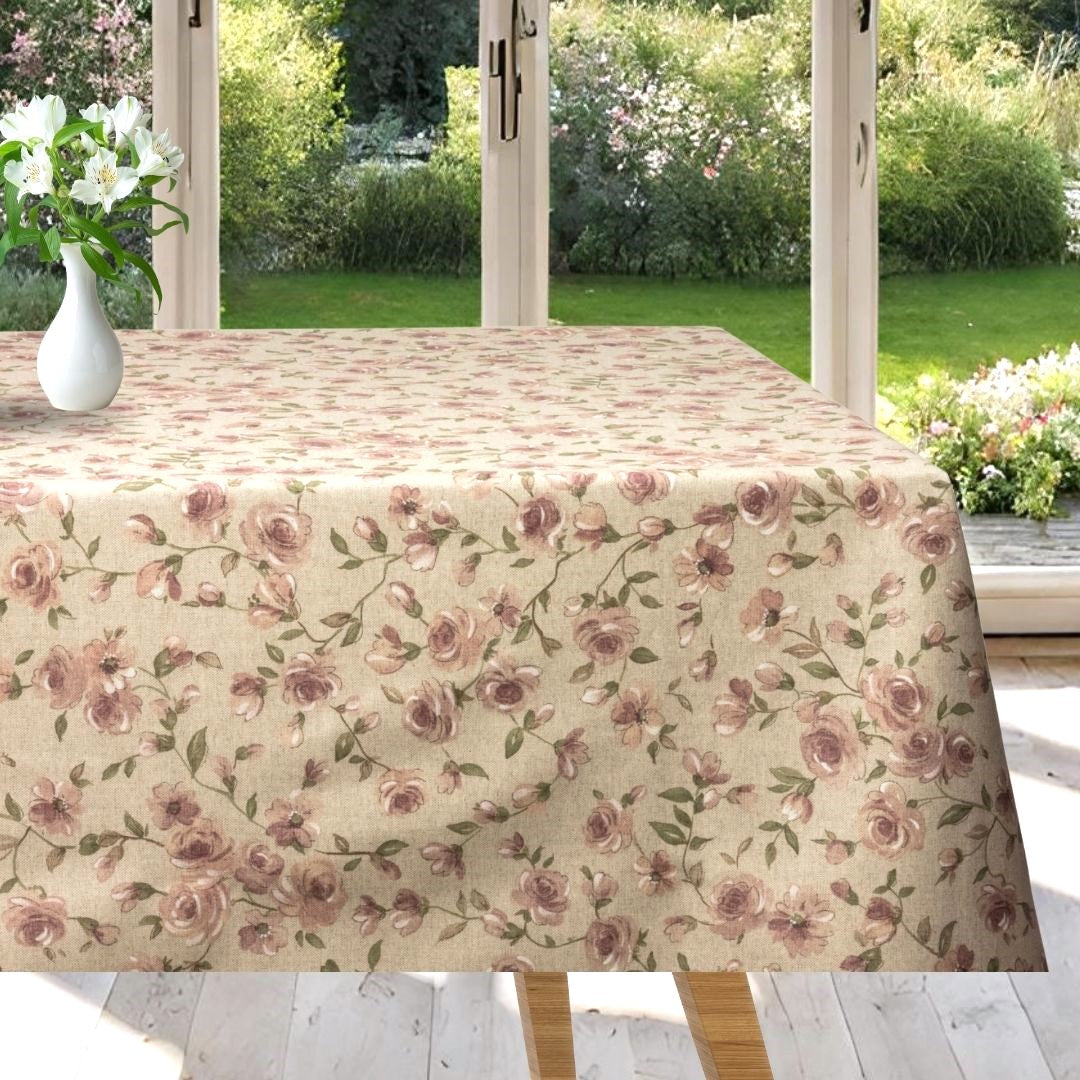 Natura Delle Rose di Fionda – Akrylduk med slyngroser 160 cm bred