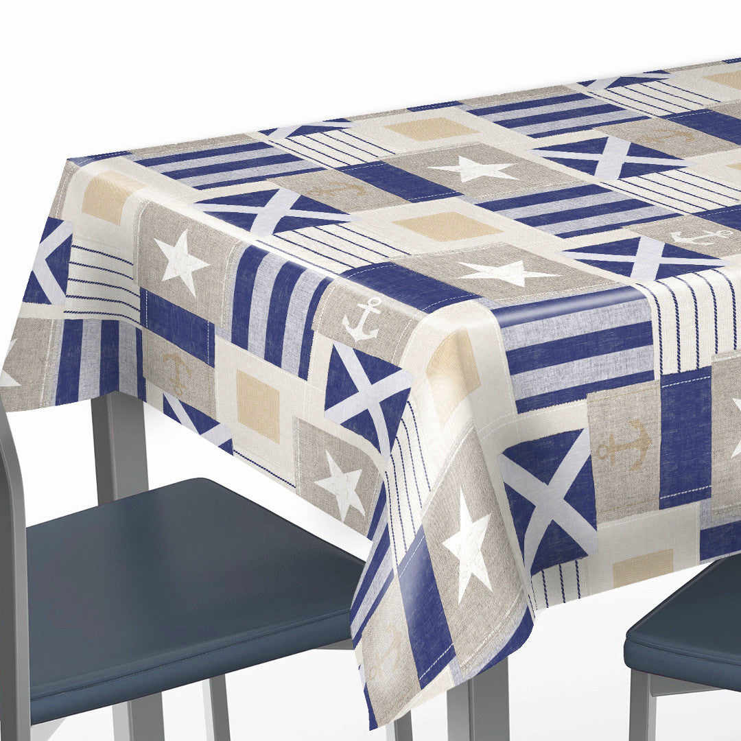 Naval Blå - Voksduk med maritimt tema