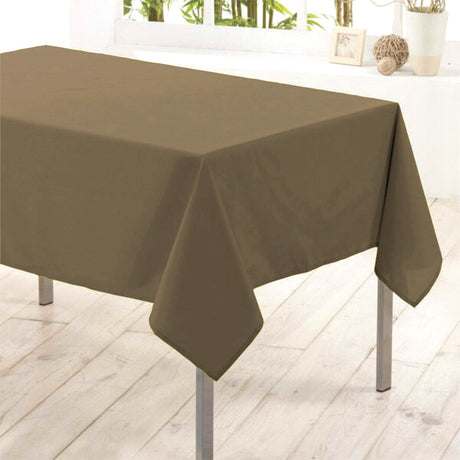 Nelson, ensfarget rektangulær duk med flekkavvisende behandling 145 x 240 cm - Taupe