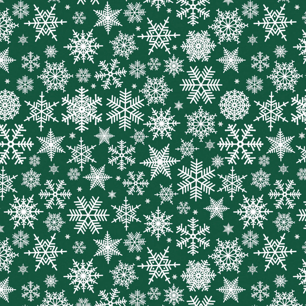 Nieve Grønn – Juleakrylduk med de vakreste hvite snøkrystaller