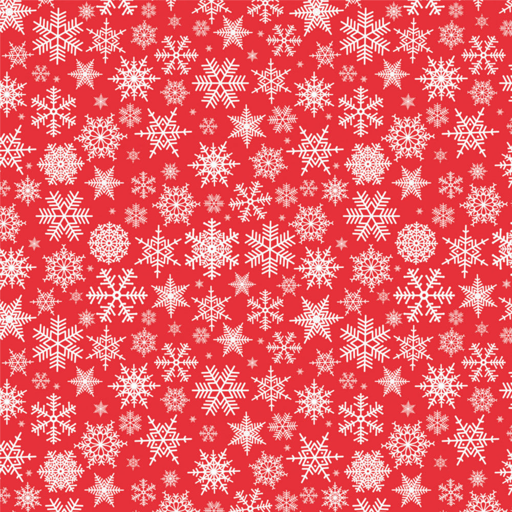 Nieve Rød – Juleakrylduk med vakre stjerner og snøkrystaller