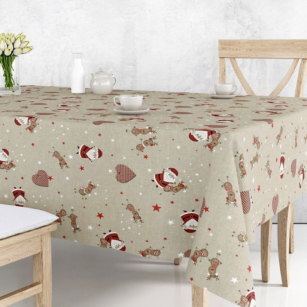 Noel Natur – Juleakrylduk med julenissen og reinsdyrene hans