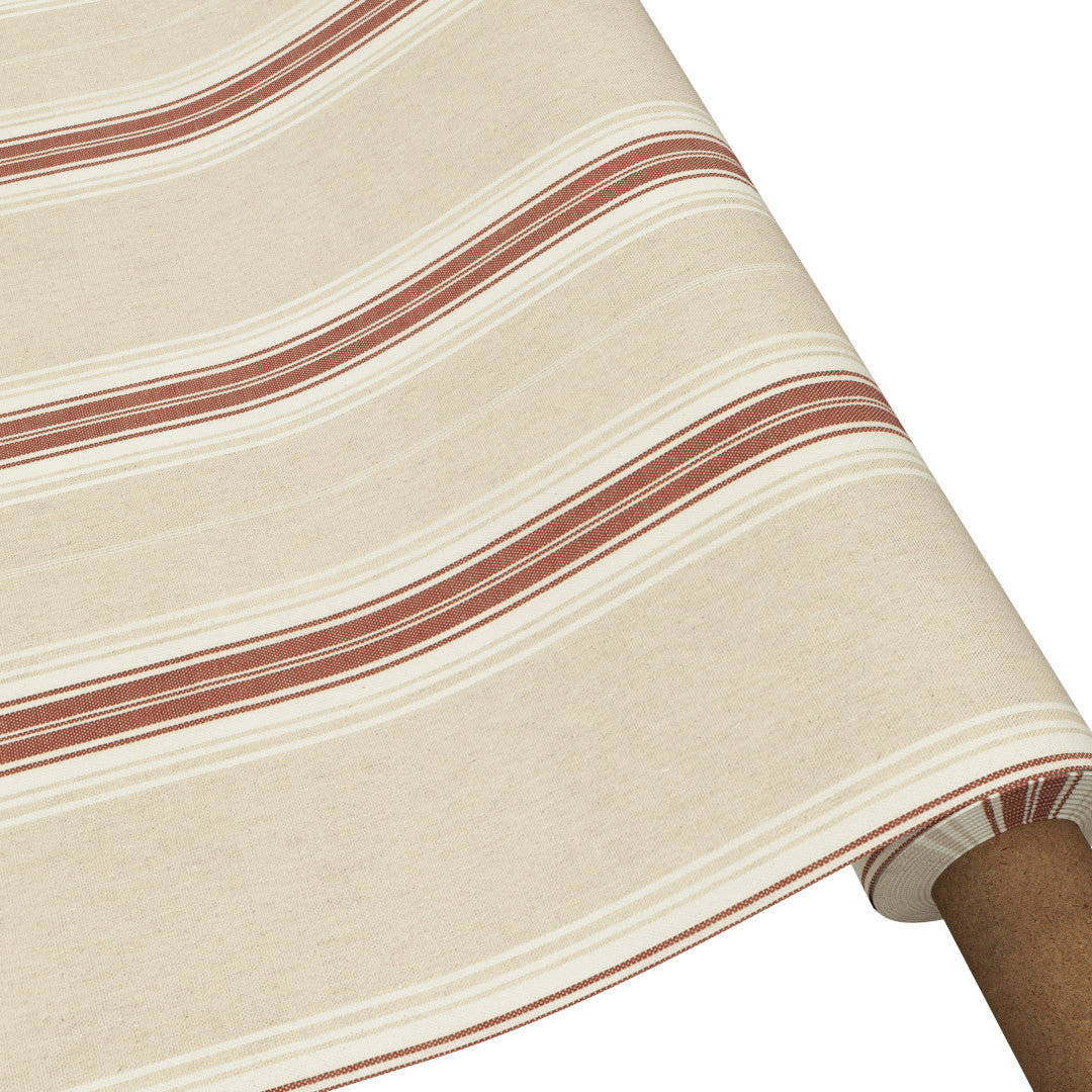 Nordisk Julestripe Rød – Juleduk i hørlook rullet på rør