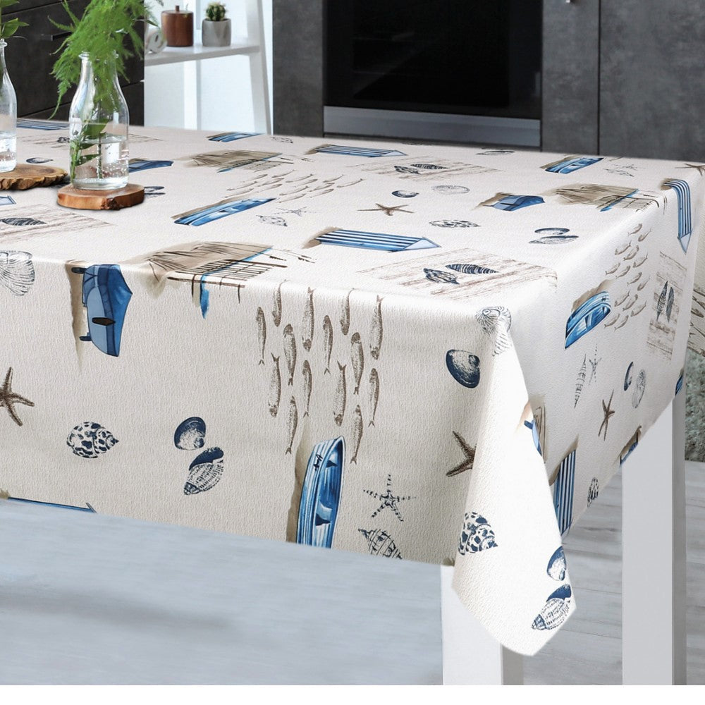 På Stranden – voksduk med maritime motiver