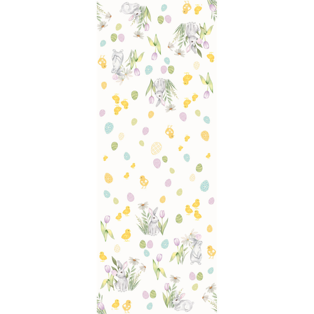 Påskeglede – voksduk med kyllinger, harer og egg