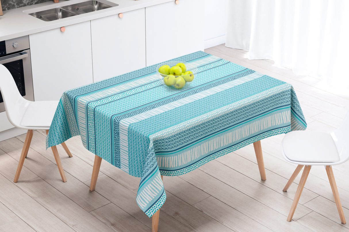 Palasca Blå - Akrylduk med maritime motiver - 155 cm bred