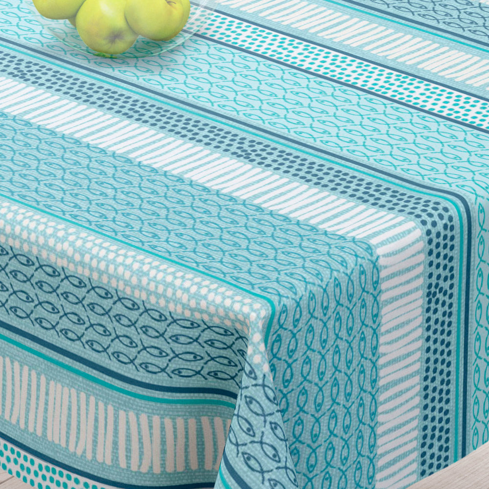 Palasca Blå - Akrylduk med maritime motiver - 155 cm bred