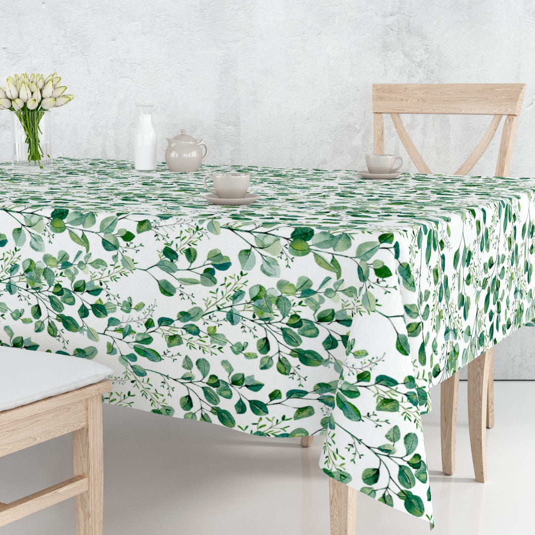Paloma Green - Voksduk med friske grønne blader på bord