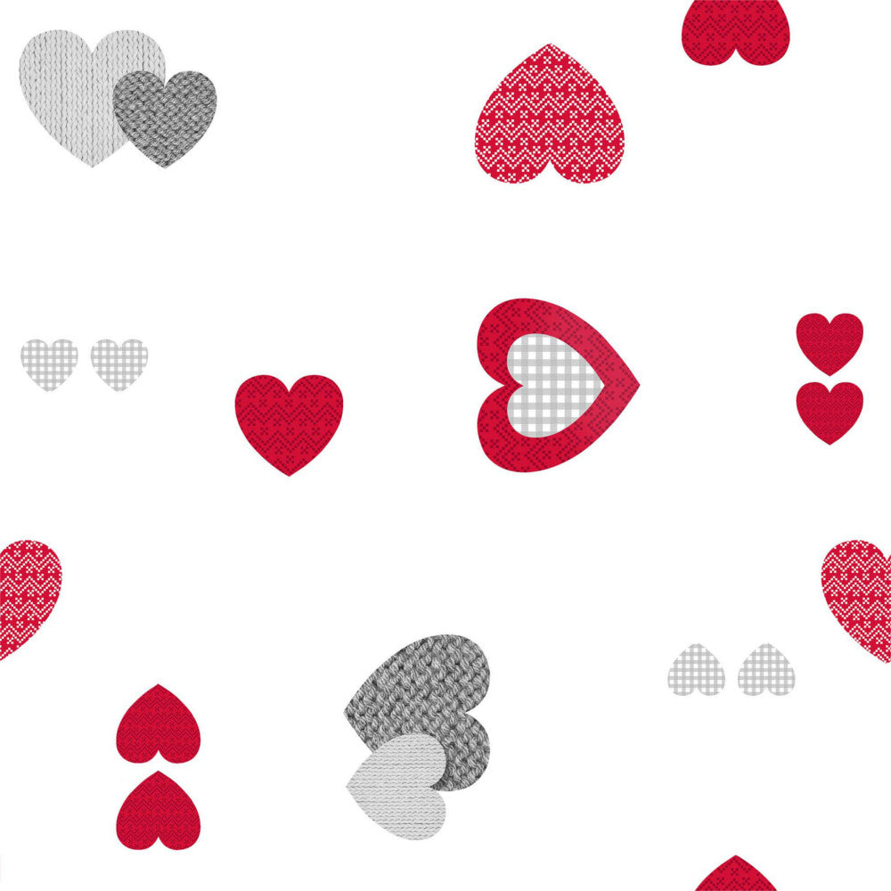 Petits Cœurs klar plast – Gjennomsiktig voksduk med små hjerter