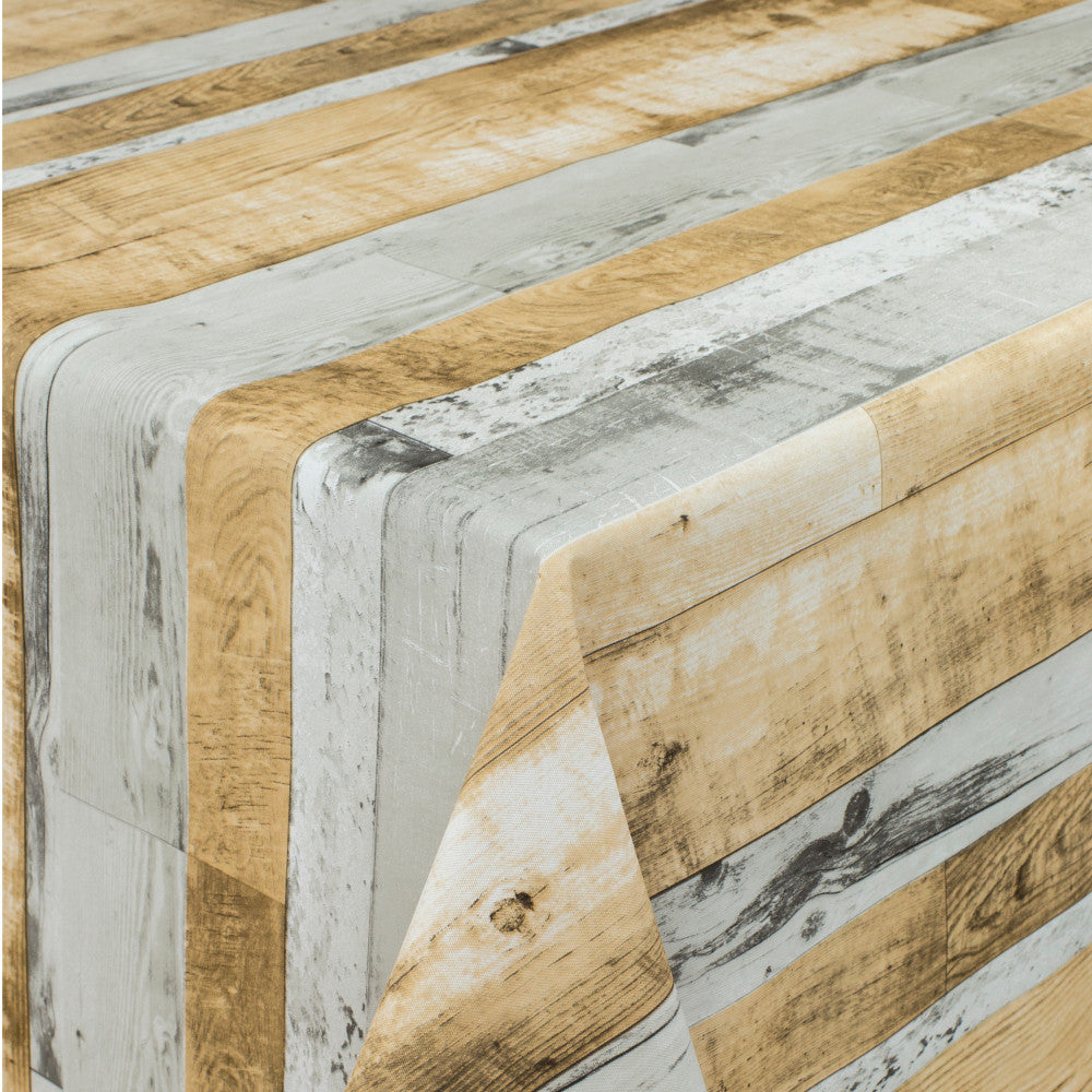Planker Grå-Beige – Voksduk med rustikt trelook
