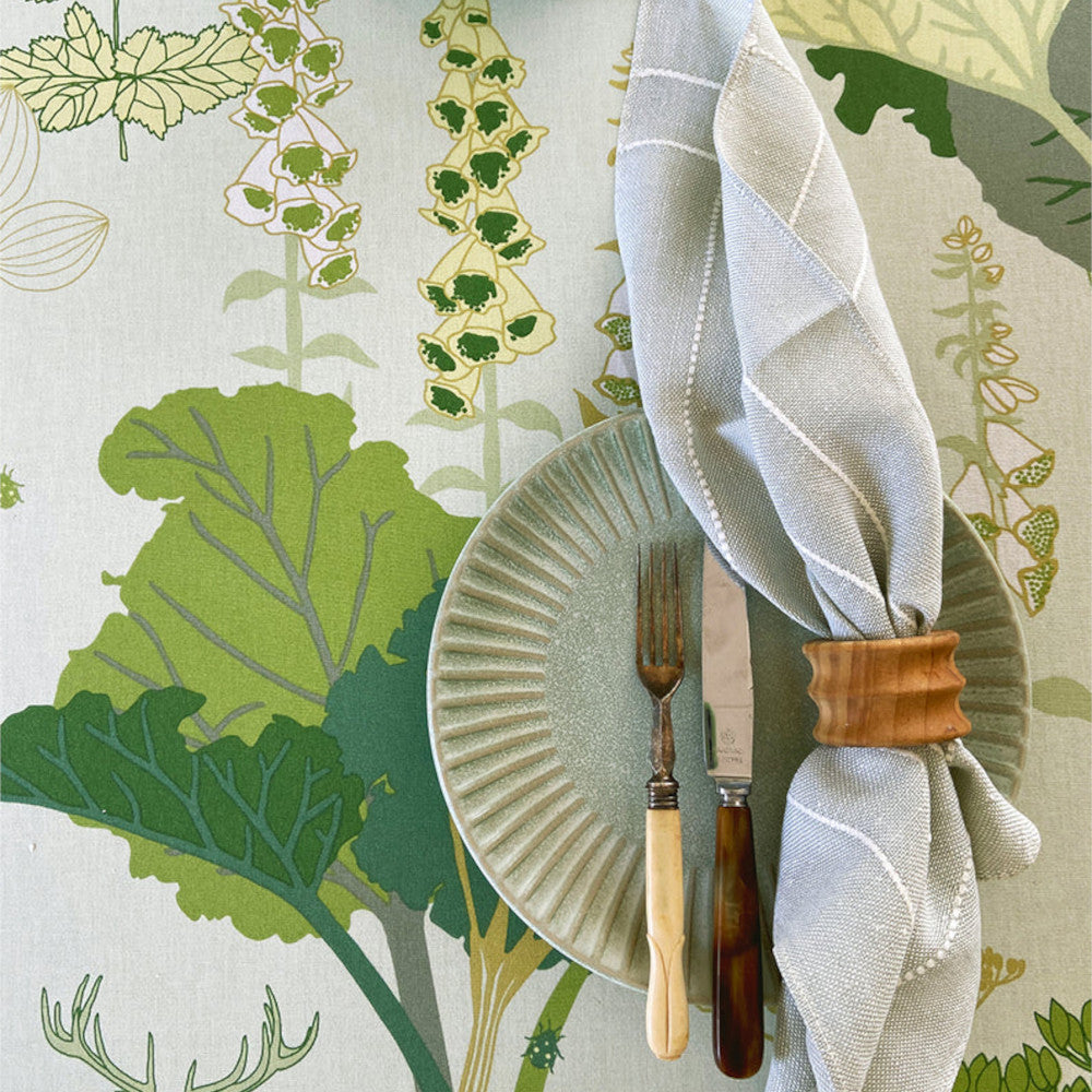 Rabarberhaven Grønn – Notes by Susanne Schjerning, akrylduk med antiskli