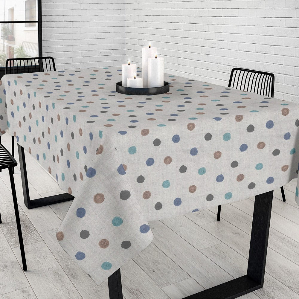 Redon - Akrylduk med prikker i dempede farger, 140 cm