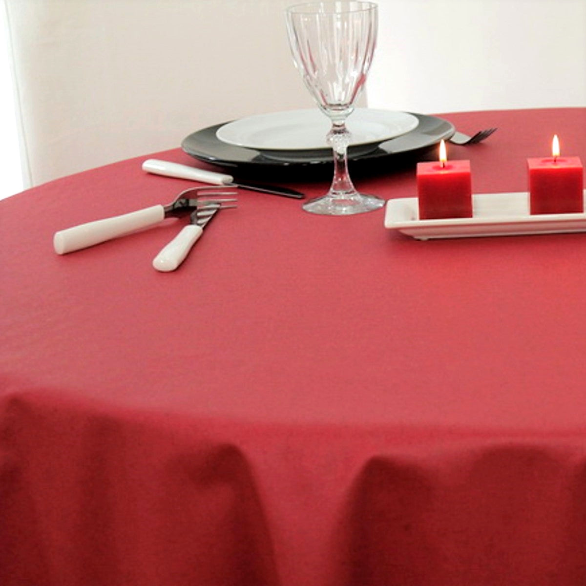 Ensfarget rød akrylduk - Dali, 180 cm bred