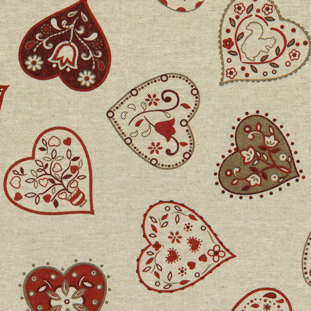 Romantiske Hjerter Natur – Akrylduk i hørlook