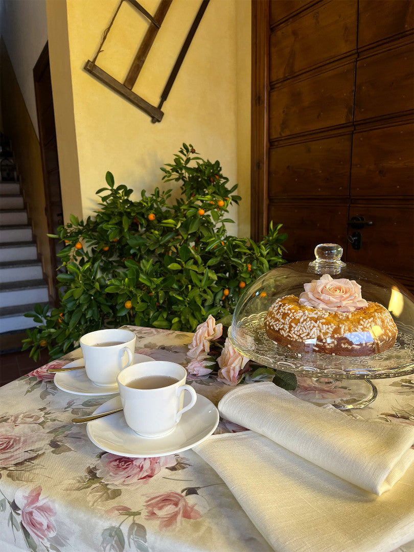 Rose Antiche Bianco – Akrylduk med vakre roser