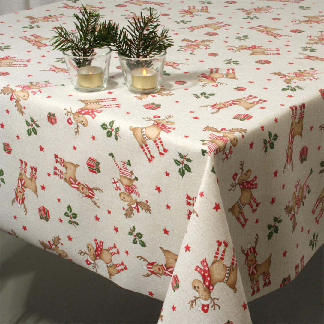 Rudolf Julefest juleduk med stearinlys på bordet