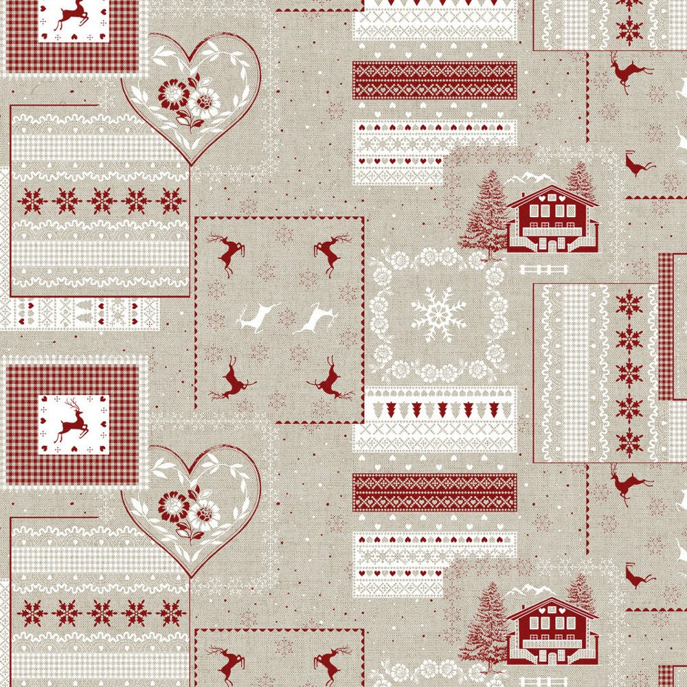 Rudolph – Juleakrylduk i rød, hvit og natur