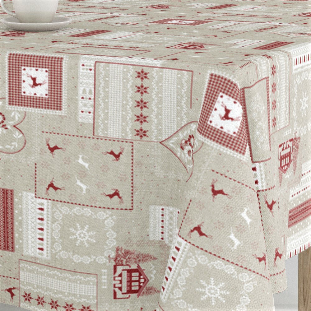 Rudolph – Juleakrylduk i rød, hvit og natur