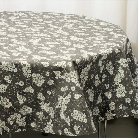 Rund voksduk – Brudeslør Antrasitt/hvit