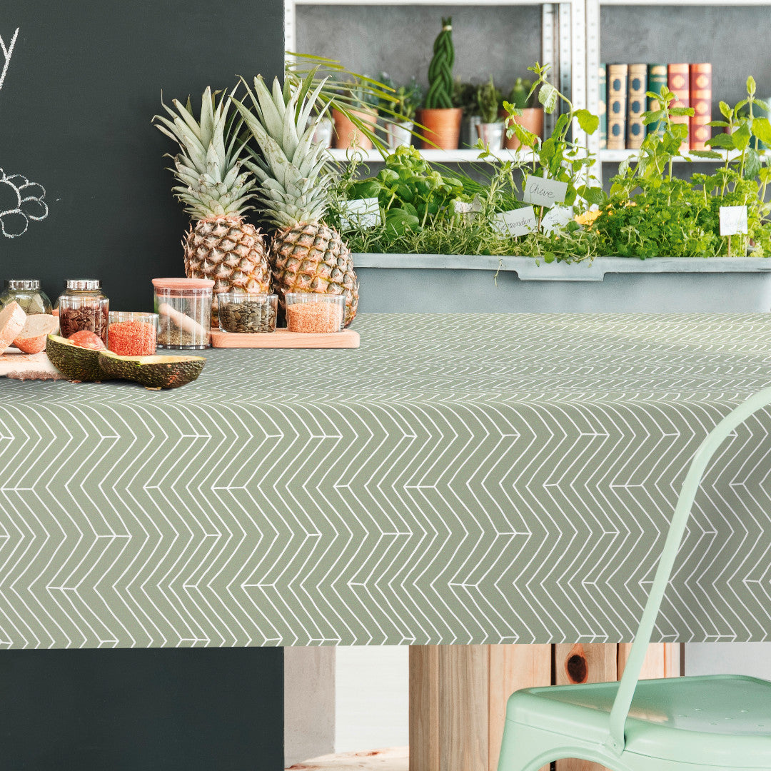 Sabila Sage – Voksduk i skandinavisk stil med moderne fiskebensmønster