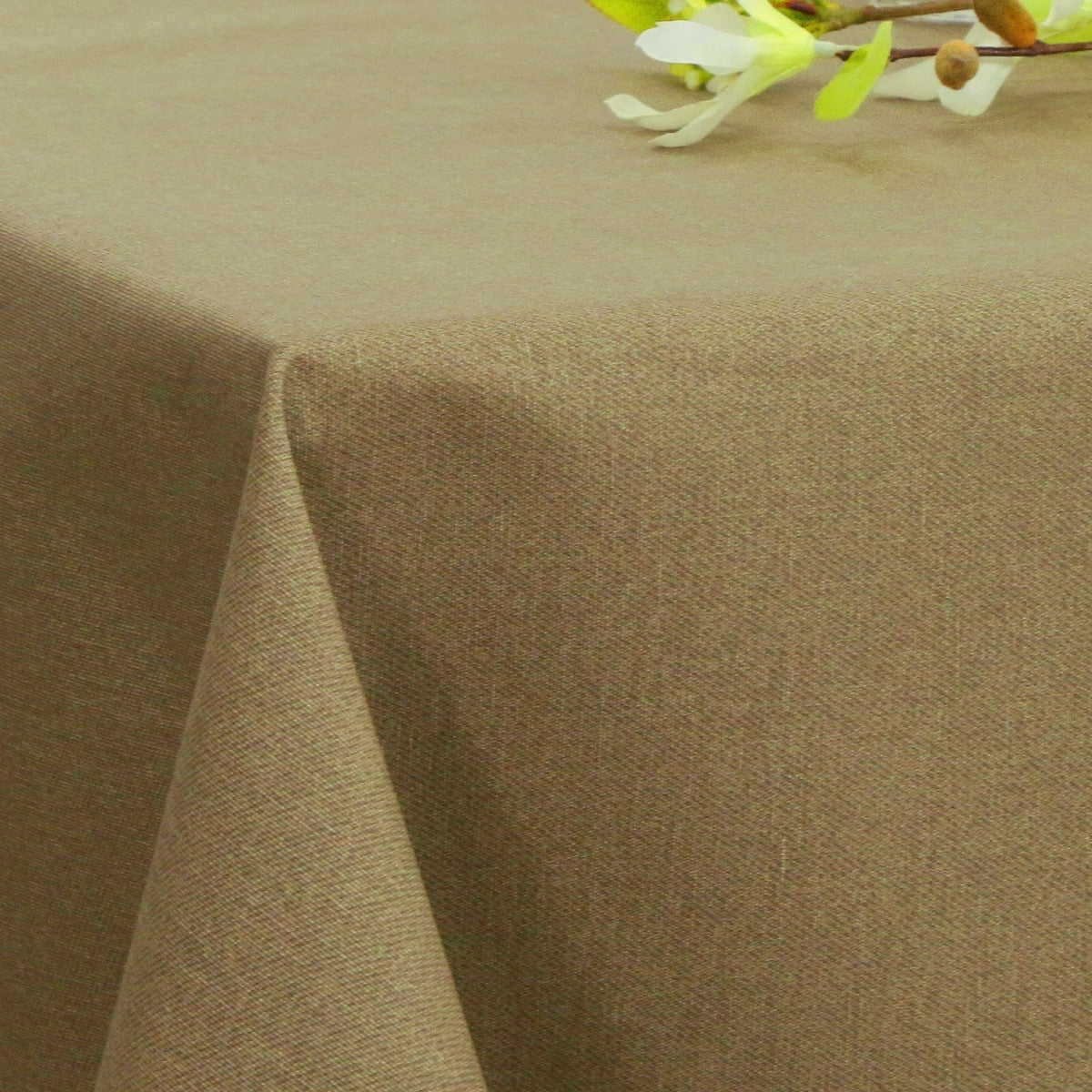 Ensfarget akrylduk i sandfarge - Dali 160 cm bred