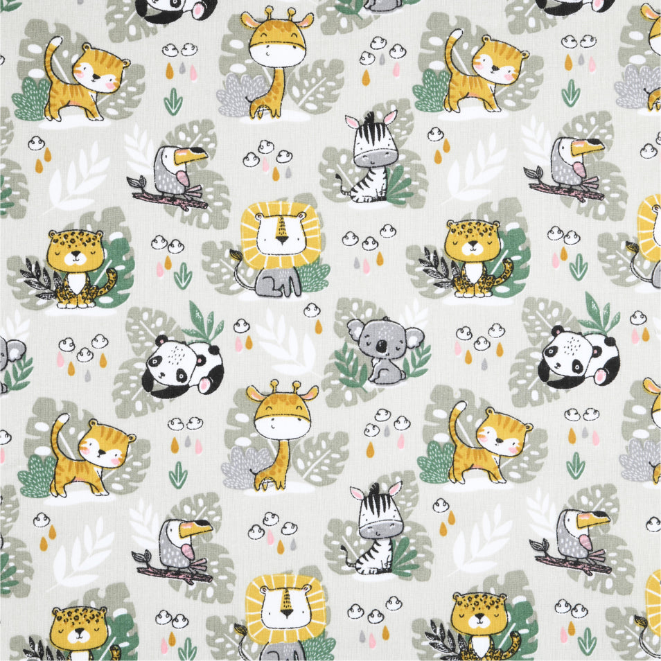 Savana - Akrylduk med søte dyr 135 cm bred