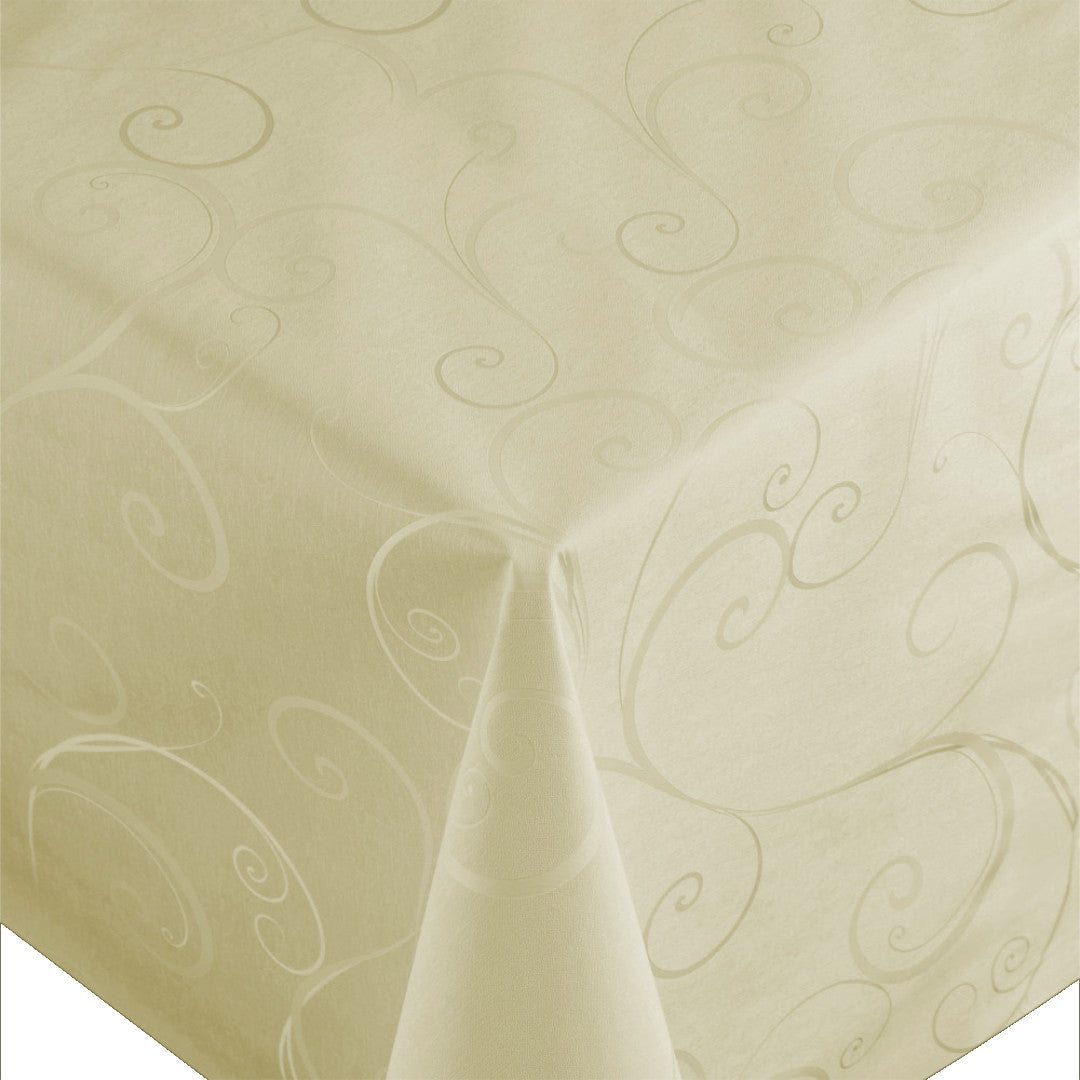 Scala Galaxy Creme – Rund voksduk Ø 140 med kantsøm