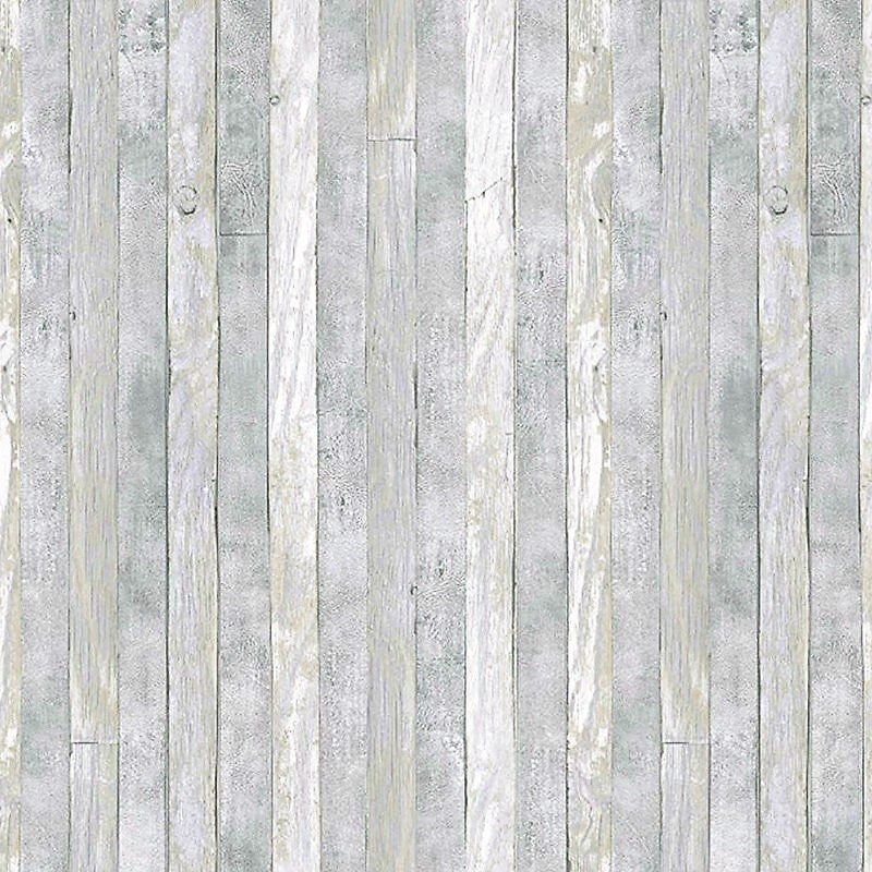 Scrap Wood Light, voksduk med trelook, lys grå