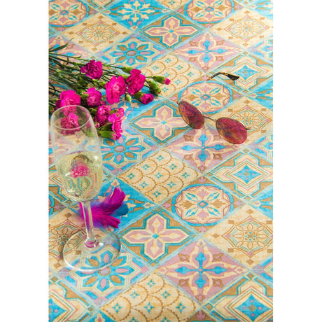 Vakre fliser Rosa – Voksduk med tekstillook