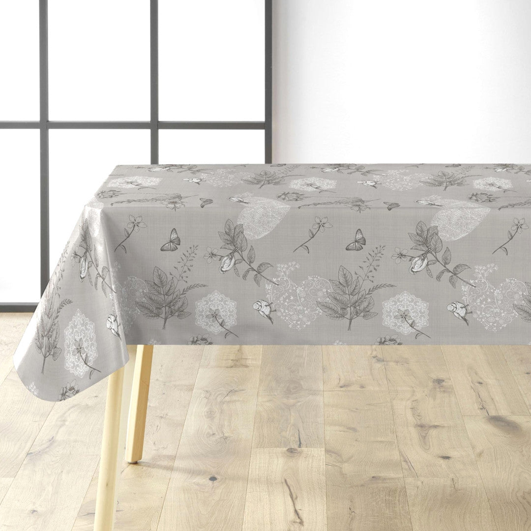 Småfugler i hagen - Grå voksduk med finker