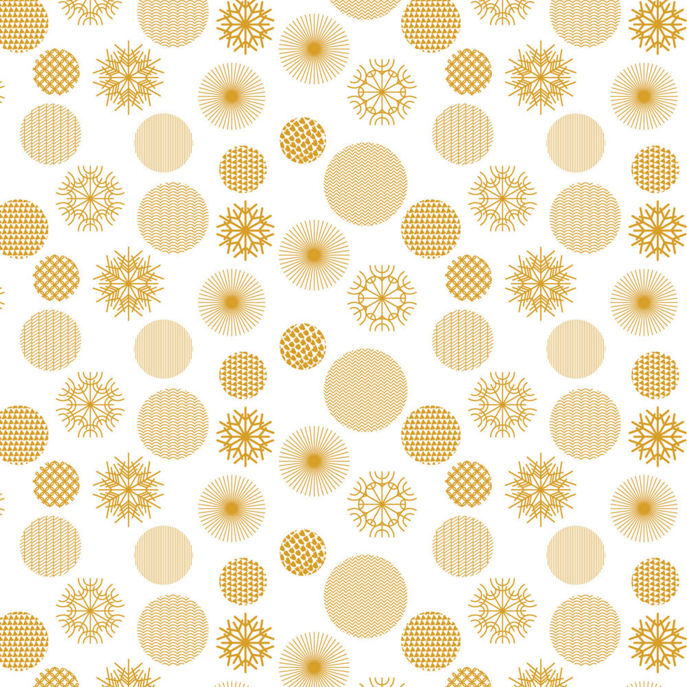 Snow Blanco – Juleakrylduk med snøkrystaller i gull