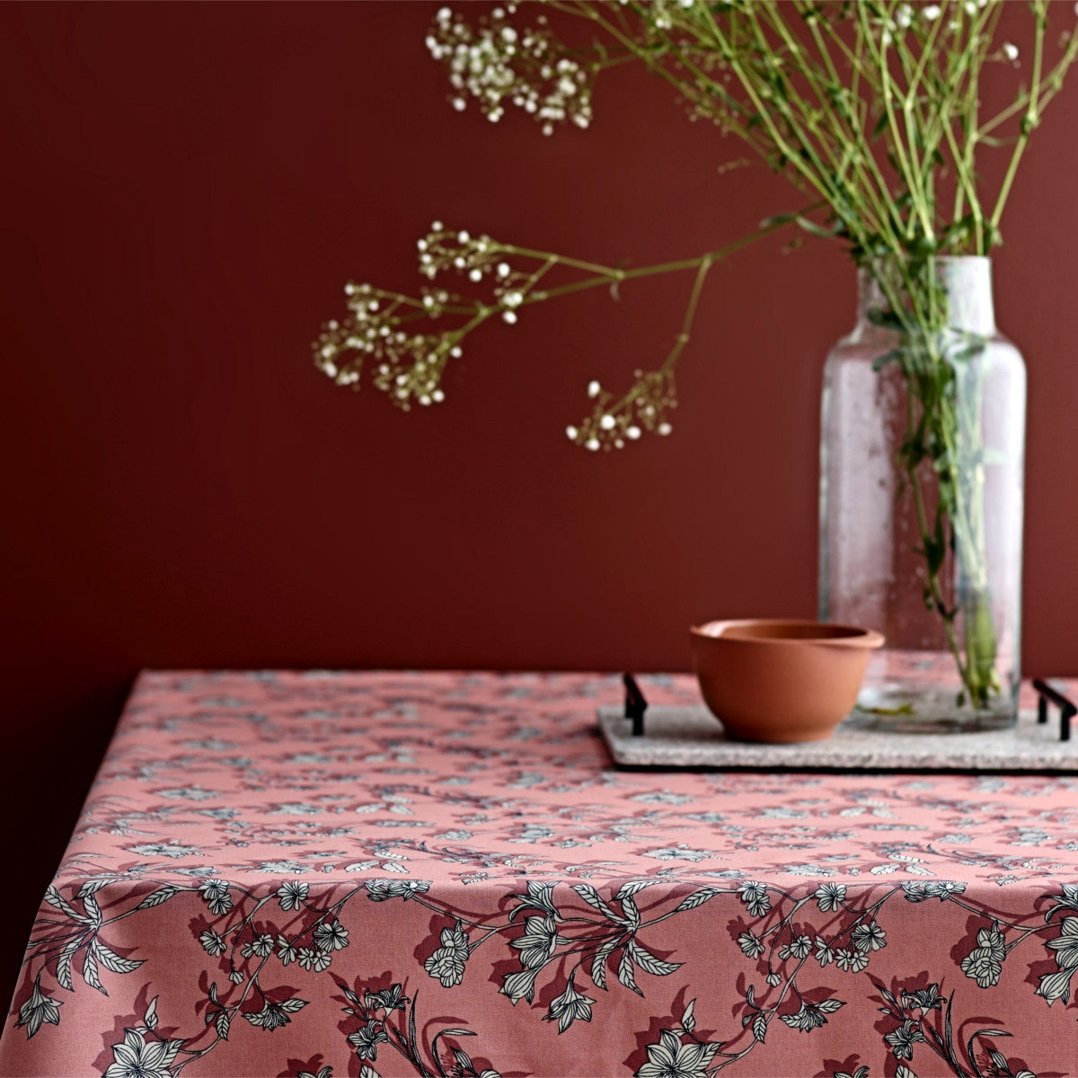 Södahl Shadow Flower Terracotta, akrylduk med antiskli