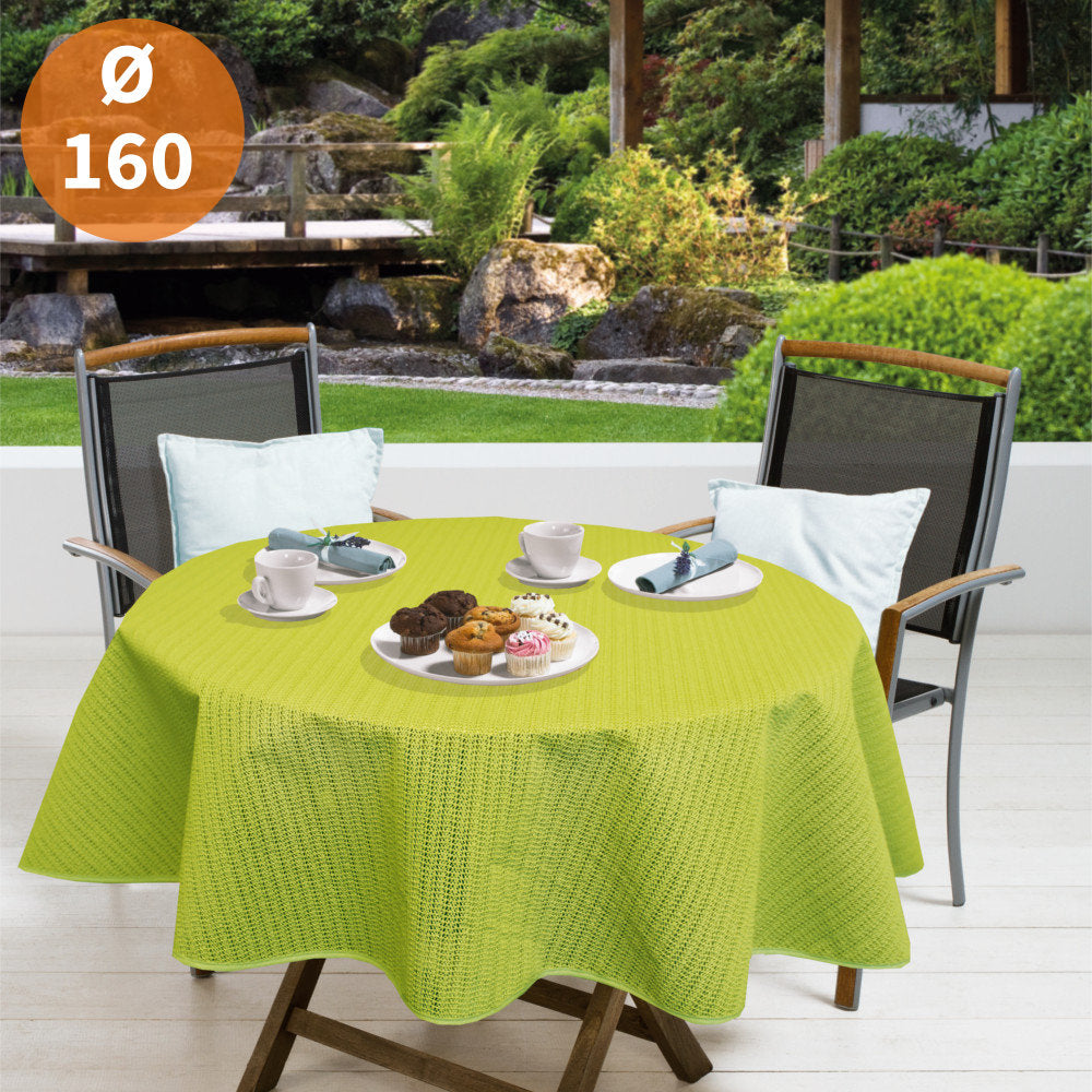 Gardesse limegrønn Ø 160 cm – Rund sommerduk til hagebordet